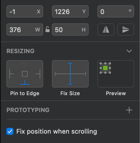 Fixing an element