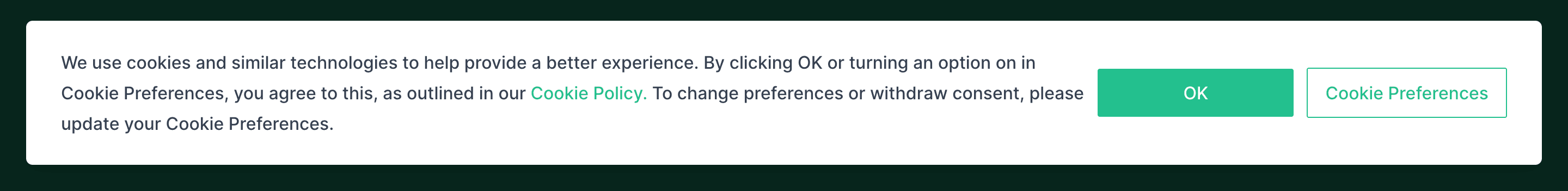Cookie banner to comply with GDPR