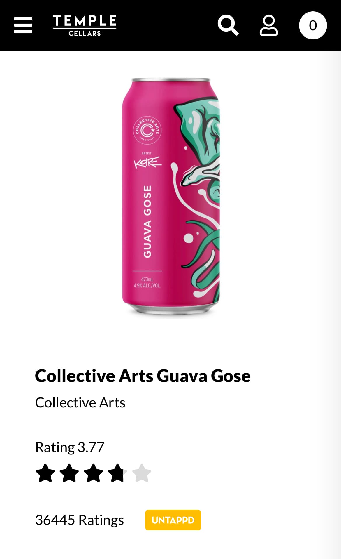 Mobile product page
